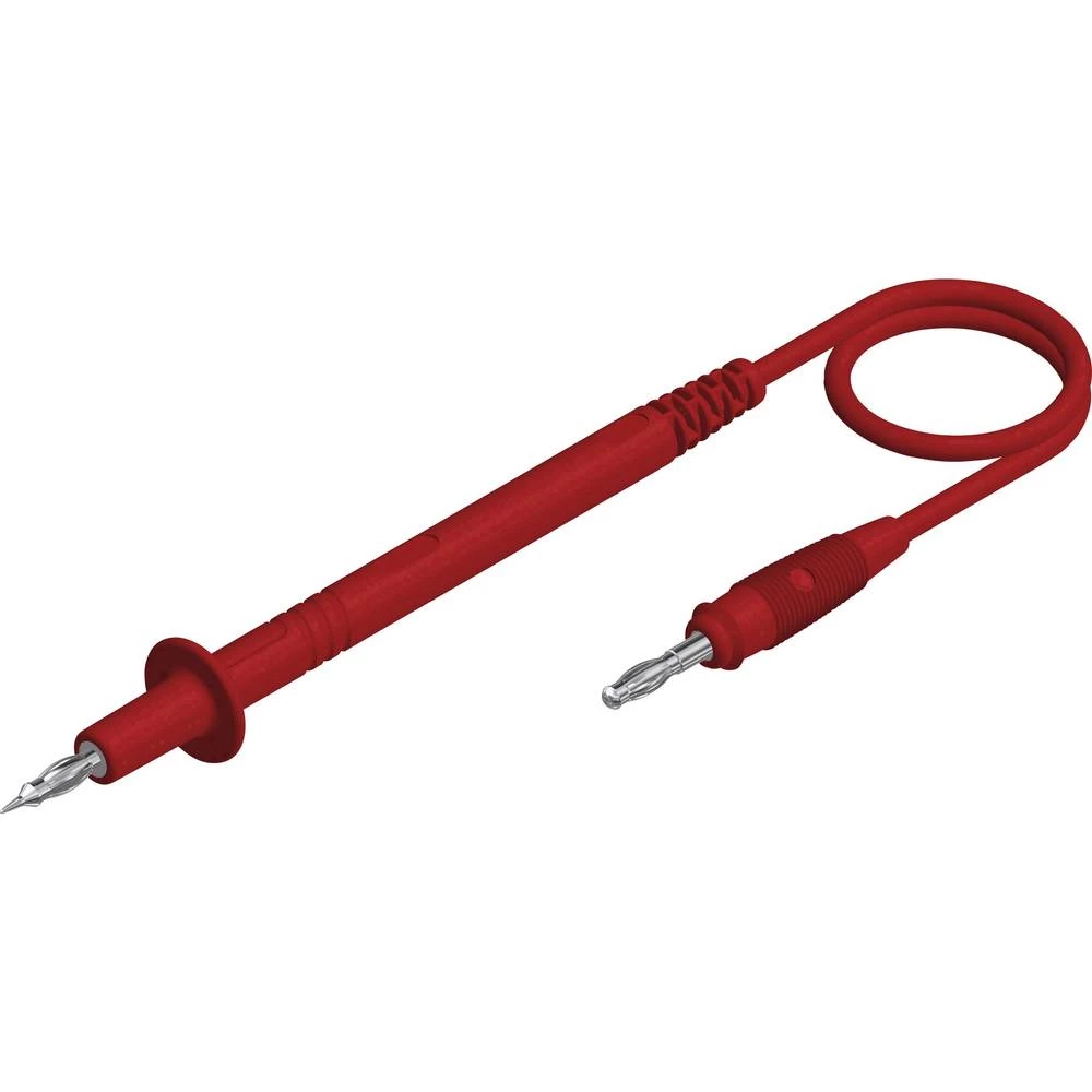 Mjerni kabel [4 mm utikač - Lamelni muški konektor 4 mm] 1 m Crvena SKS Hirschmann PL 3 rot / red slika