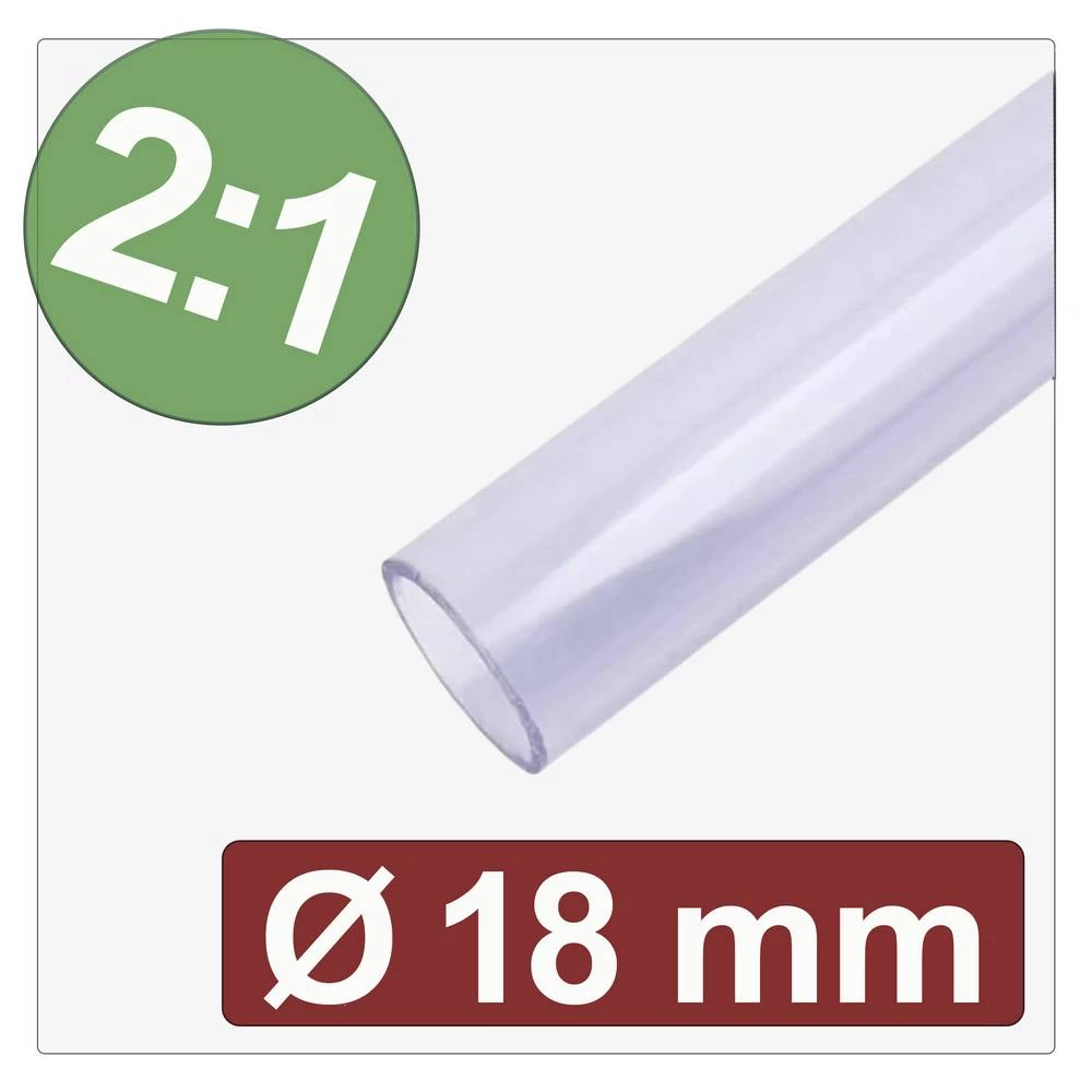 Quadrios 25CA612 skupljajuća cijev bez ljepila prozirna 18 mm 9 mm Stopa skupljanja:2:1 Roba na metre slika