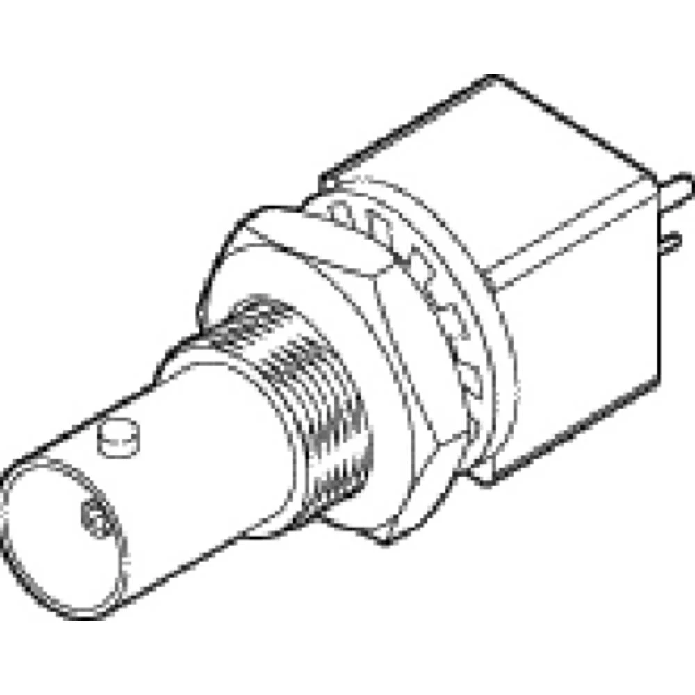 Molex 731315003 BNC 50 Ohm, Vertical PCB Bulkhead Jack Receptacle, Panel Isolated, Black PBT Housing slika