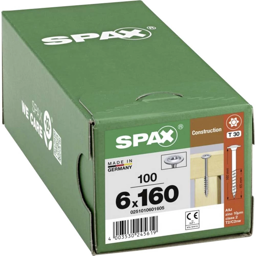 SPAX 0251010601605 R 88193 m.Spitze/T-STAR vijak za drvo 6 mm 160 mm T-STAR plus čelik WIROX 100 kom. slika