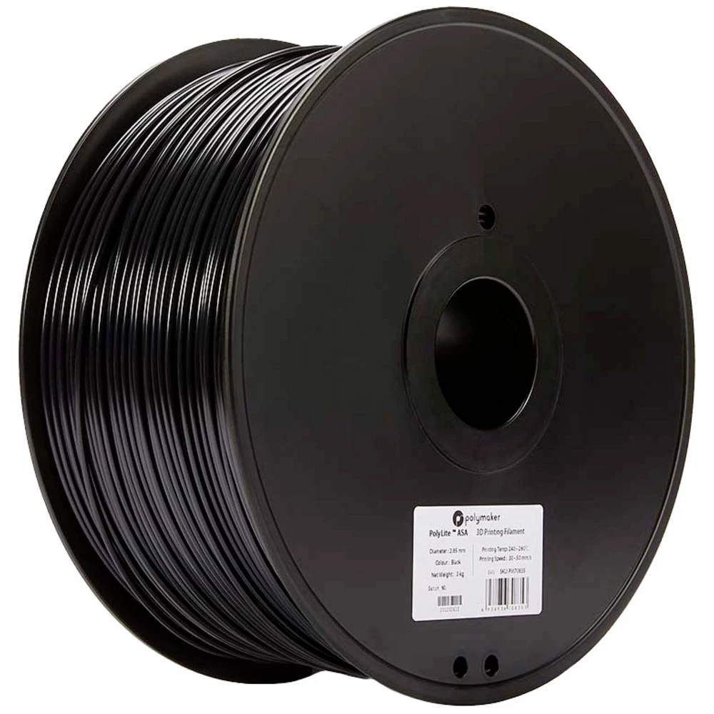 Polymaker 70835 PolyLite 3D pisač filament ASA uv otporan, zaštićen od atmosferskih utjecaja 2.85 mm 3000 g crna PolyLite™ 1 St. slika