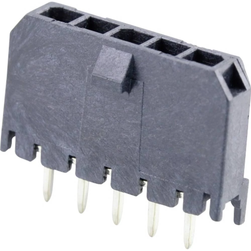 Molex 436500529 Micro-Fit 3.0 Vertical Header, 3.00mm Pitch, Single Row, 5 Circuits, with PCB Polarizing Peg, Gold, Glow- slika
