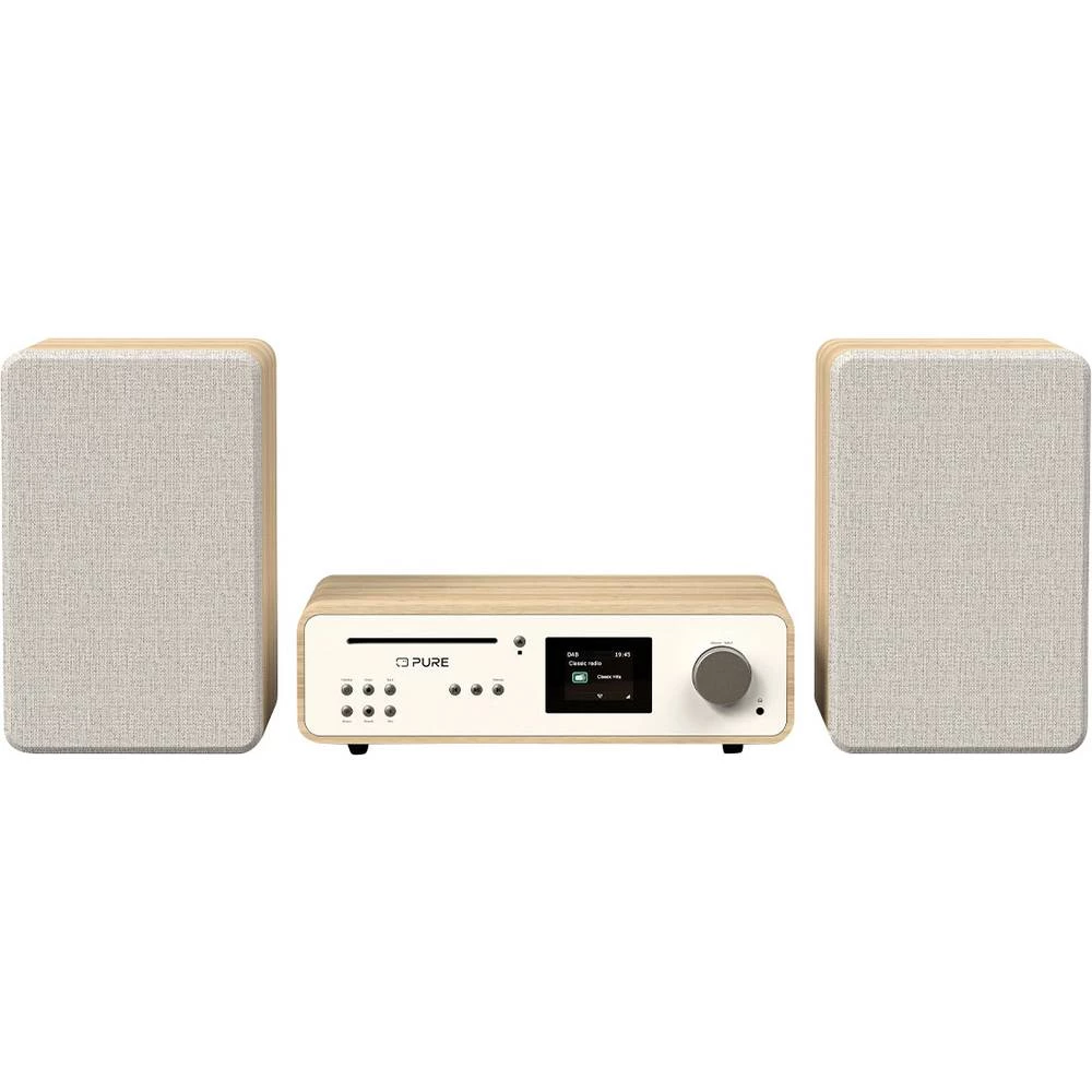 Pure Classic Stereo Cotton White/Oak EU/UK Retro stereo uređaj , hrast, bijela slika