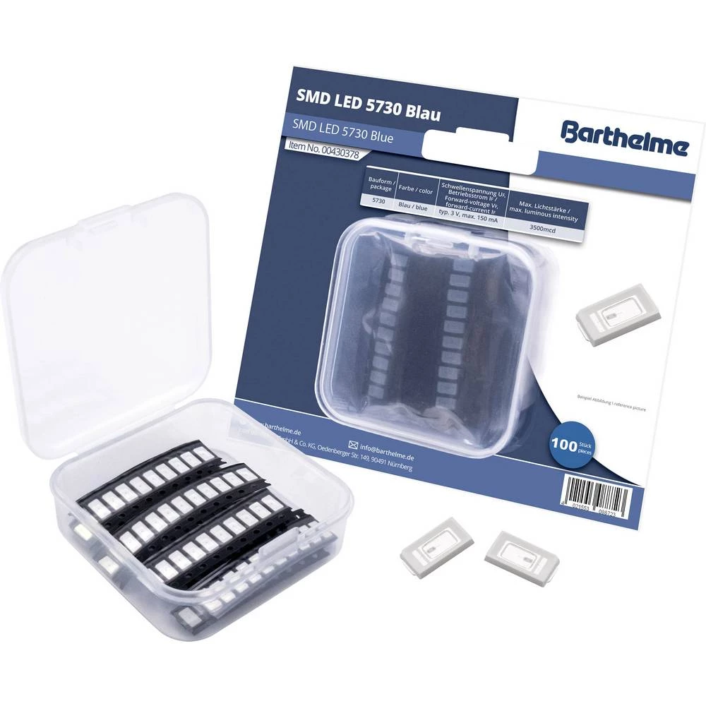 Barthelme SMD LED 5730 Plava boja 3500 mcd 120 ° 150 mA 3 V Bulk slika