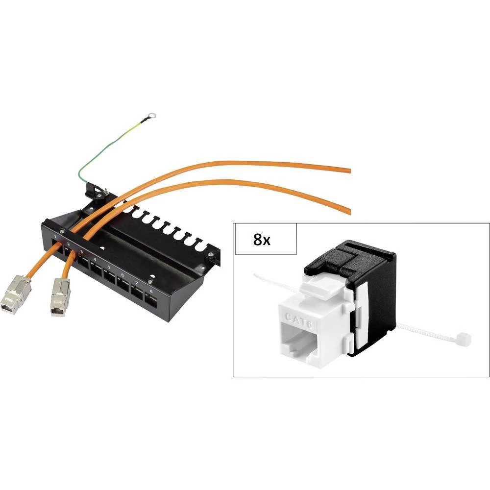 8 ulaza Mreža Patch box Renkforce WF CAT 6A 1 HE slika