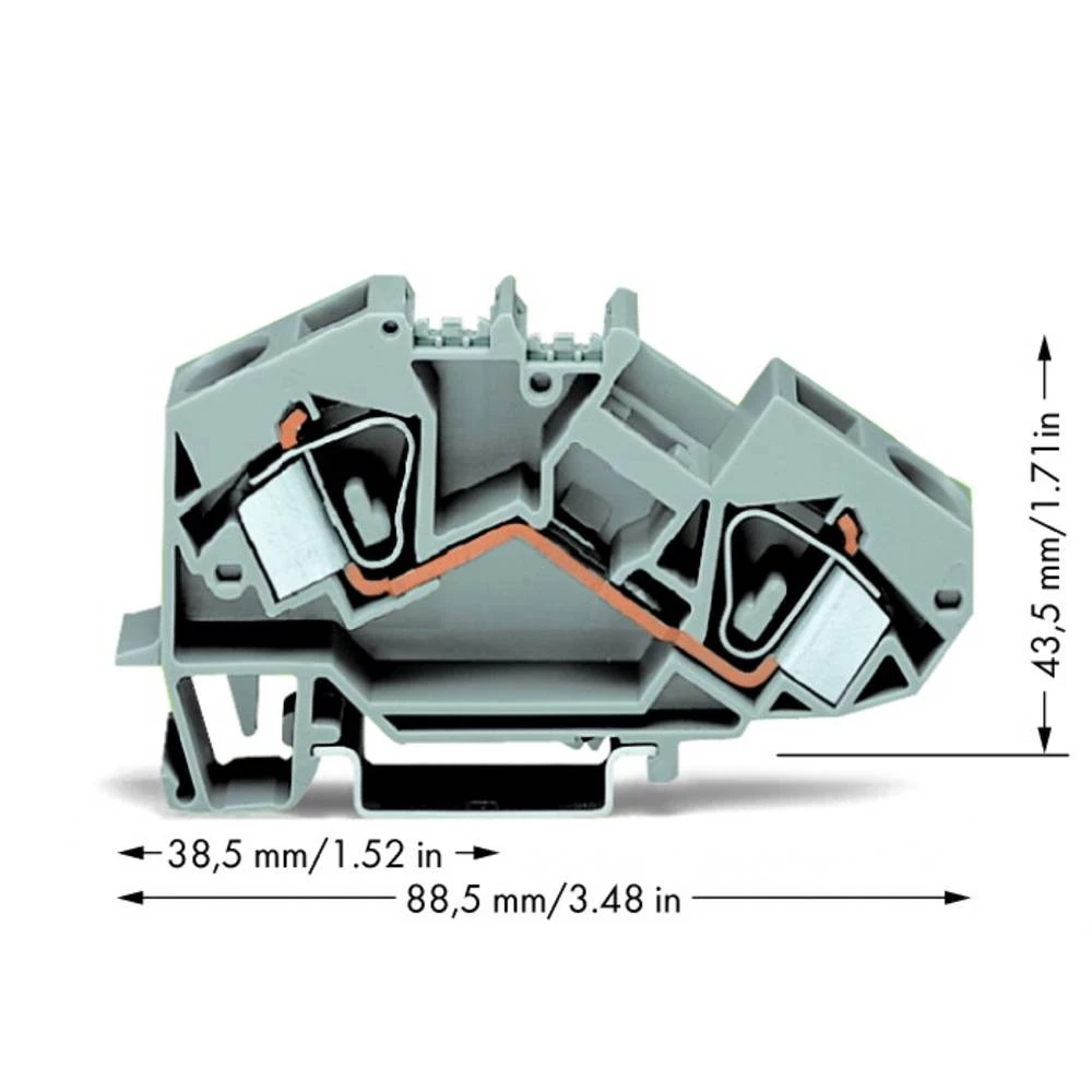 WAGO 783-601 prolazna stezaljka 12 mm opruga Dostupnost: l siva 25 St. slika