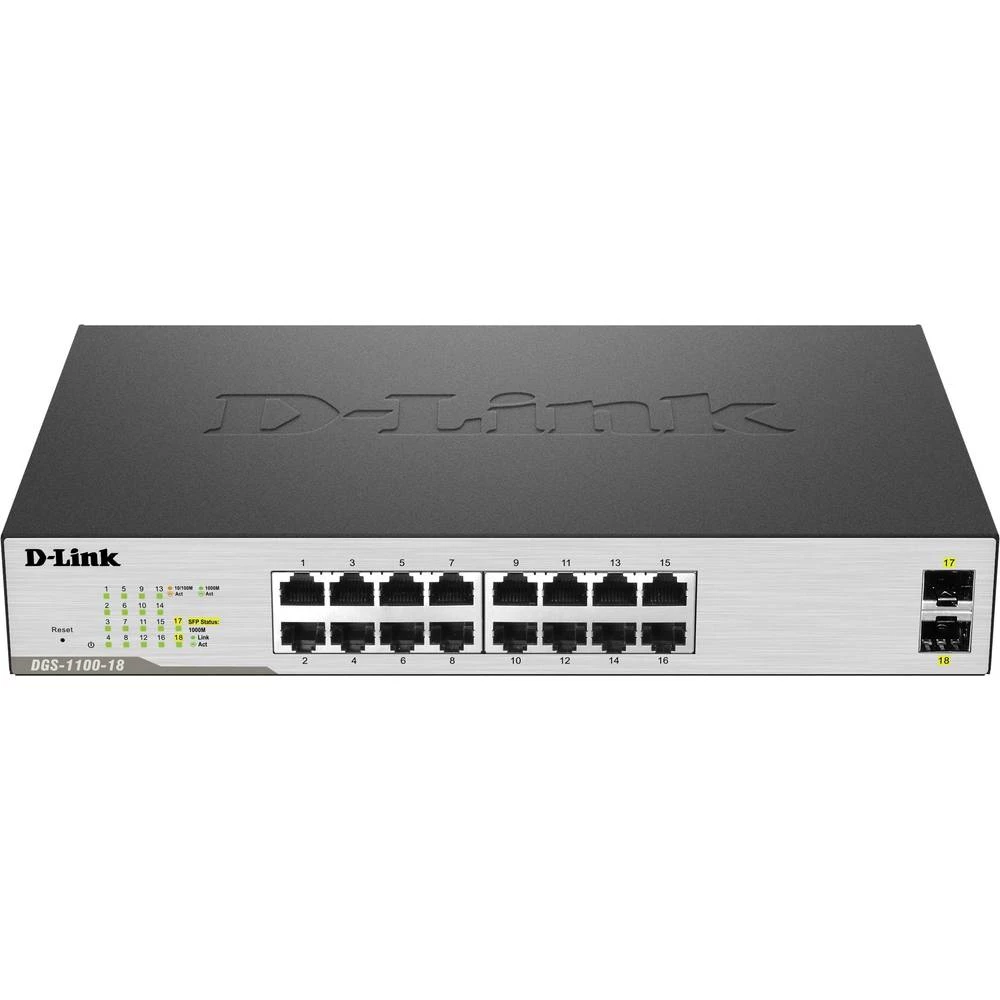 Mrežni preklopnik D-Link DGS-1100-18 16 + 2 ulaza 1 Gbit/s slika