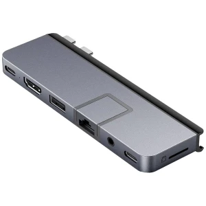 HYPER HD575-GRY-GL USB-C® priključna stanica Pogodno za marku (priključne stanice za prijenosno računalo): Universal MacBook integrirani čitač kartica slika