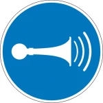 obvezni znak Dajte zvučni signal samoljepljiva folija (Ø) 100 mm  ISO 7010 1 St.