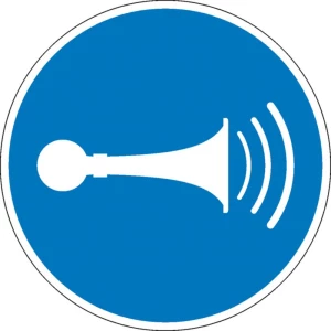 obvezni znak Dajte zvučni signal samoljepljiva folija (Ø) 100 mm  ISO 7010 1 St. slika