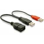 Delock USB kabel USB 2.0 USB-A utikač, USB-A utikač, USB-A utičnica 0.20 m crna 65306