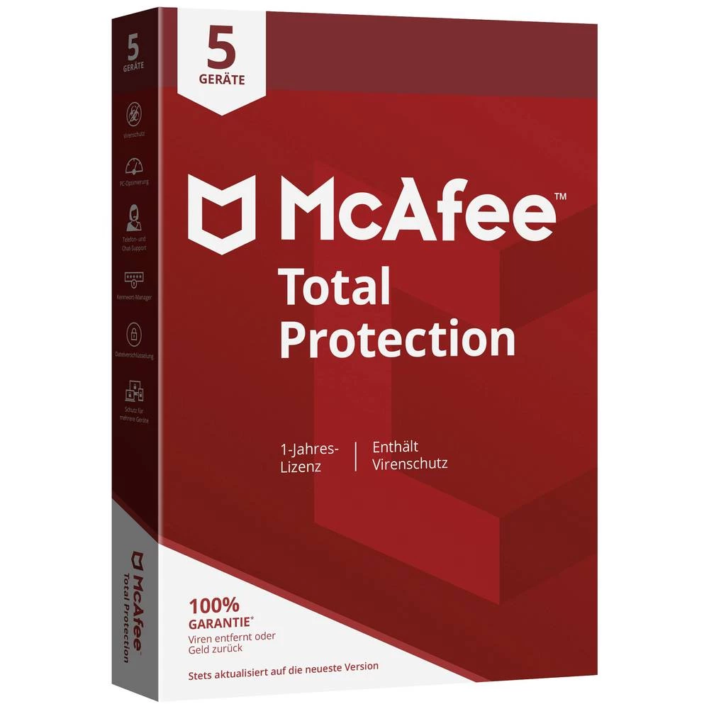 McAfee Total Protection godišnja licenca, 5 licenci Windows, mac os, android, ios antivirus slika