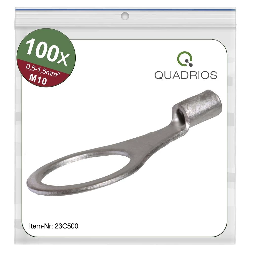 Quadrios 23C500 prstenasta kabelska stopica Presjek (maks.)=1.5 mm² Otvor Ø=10.5 mm neizolirani 100 St. slika