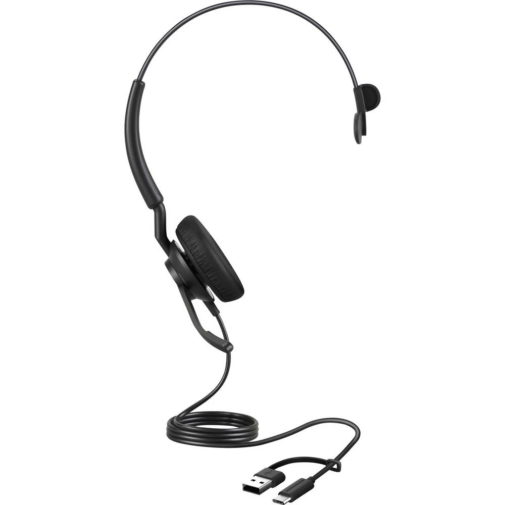 Jabra Engage 40 telefon On Ear Headset žičani mono crna smanjivanje šuma mikrofona, poništavanje buke slušalice s mikrof slika