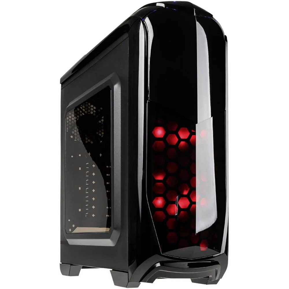 Midi-Tower Kućište za računala Kolink AVIATOR-BK Crna, Crvena 1 predinstalirani ventilator, 2 predinstalirana LED ventilatora, B slika