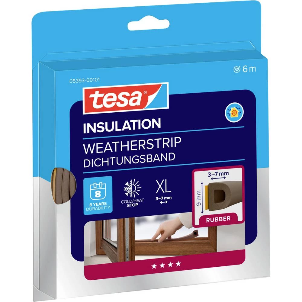 tesa D-Profil 05393-00101-01 brtvena traka tesamoll® smeđa boja (D x Š) 6 m x 9 mm 6 m slika
