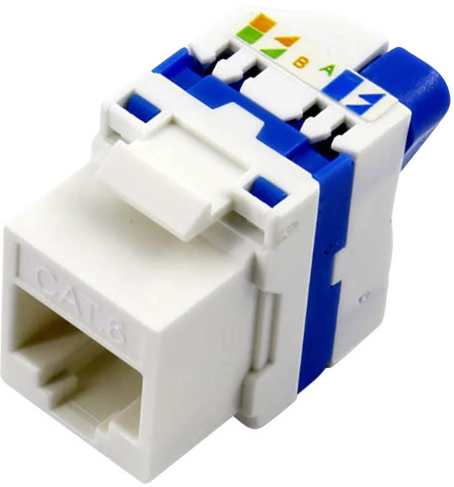 RJ45 spojka, CAT 6 Ravni ženski konektor Bijelo-plava TRU COMPONENTS 1 ST slika