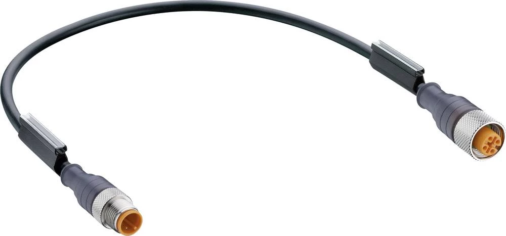 Utični konektor za senzor/aktivator, konfekcionirani M12 Ravni muški konektor, Žženski konektor, ravni 0.30 m Broj polova: 3 Bel slika