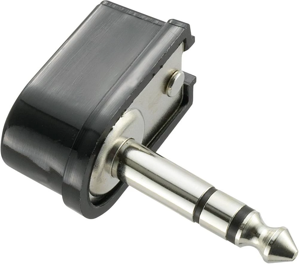 Jack konektor 6,35 mm utikač, kutni Broj mjesta: 3 Stereo Black 1 kom (s) slika