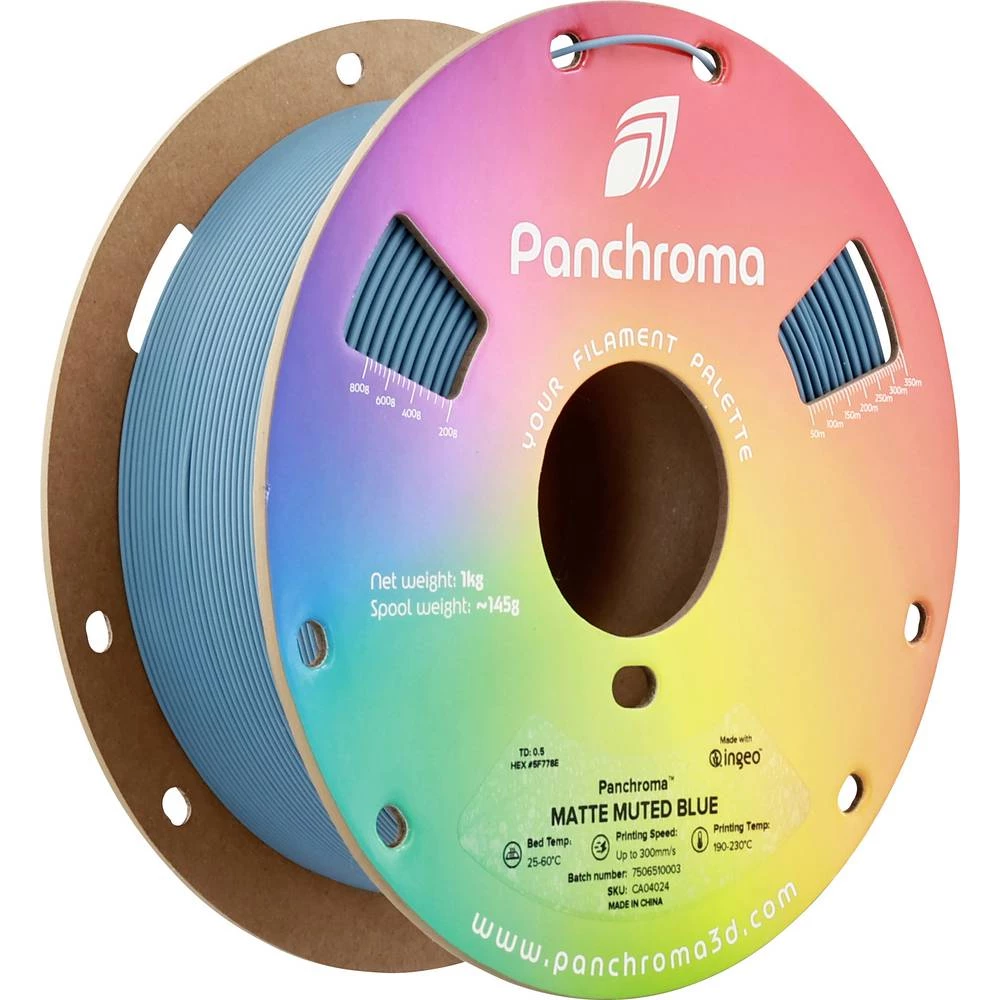 Polymaker CA04024 Panchroma™ Matte 3D pisač filament PLA mat, manji sadržaj plastike 1.75 mm 1000 g Muted Blue, plava bo slika