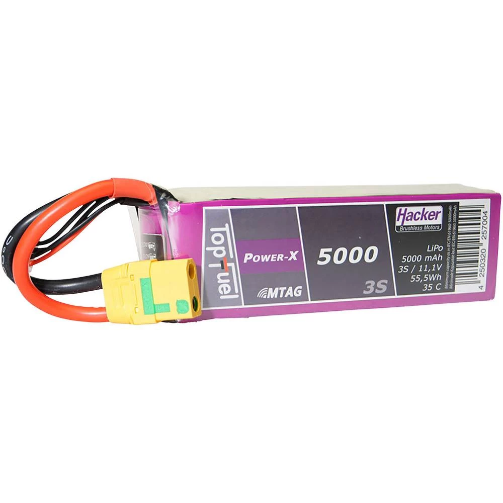 LiPo akumulatorski paket za modele 11.1 V 5000 mAh Broj ćelija: 3 35 C Hacker Softcase XT90 slika