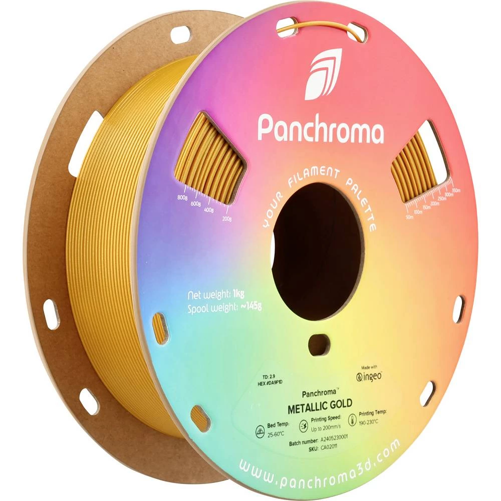 Polymaker CA02011 Panchroma™ Metallic 3D pisač filament PLA, PLA svjetlucavi višebojni 1.75 mm 1000 g zlatna, metalik 1 slika