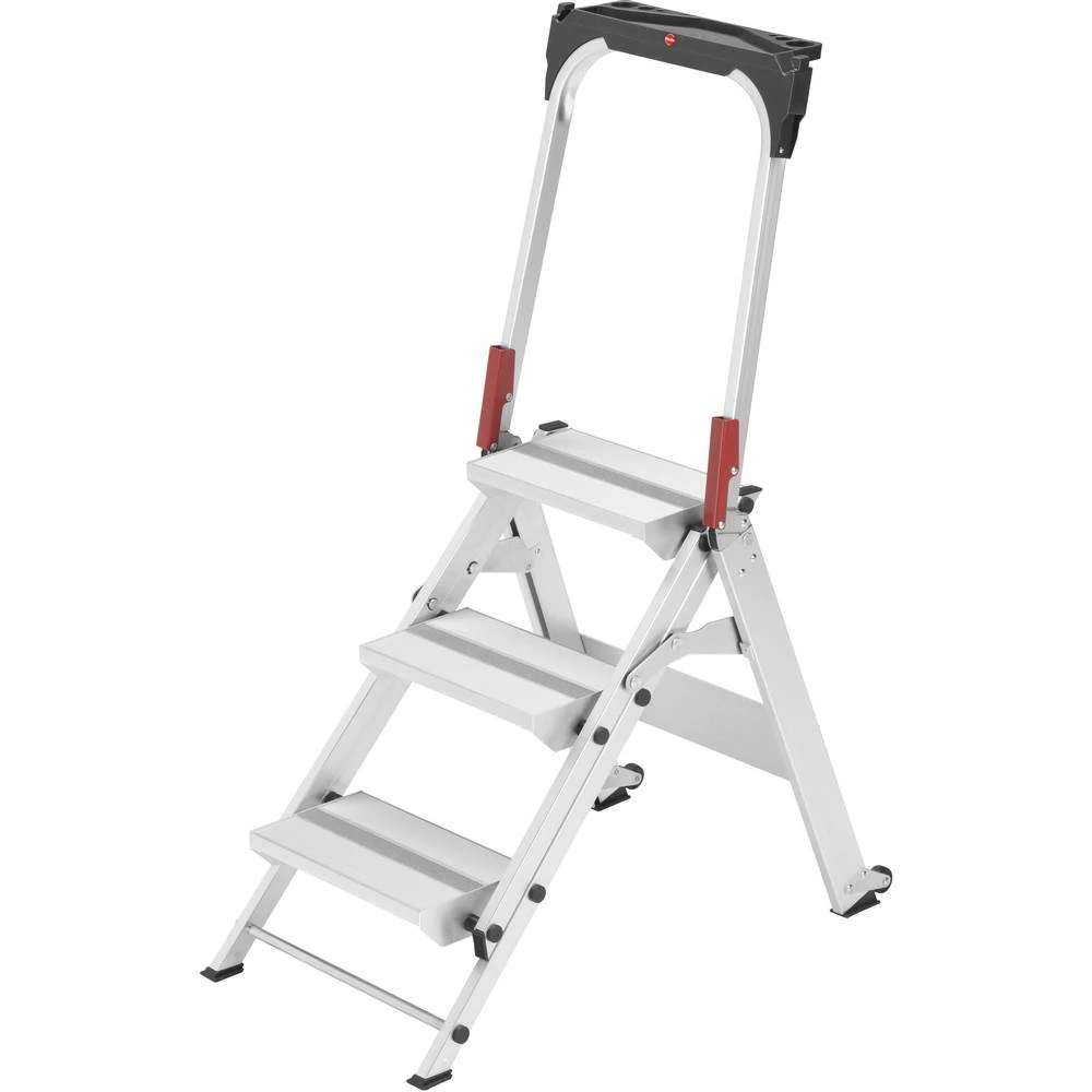 Aluminijum Stepenice Radna visina (maks.): 2.40 m Hailo ST 150 XXL 8883-001 Srebrna, Crvena 9.3 kg slika