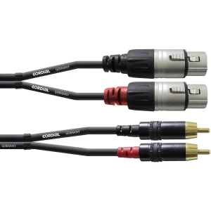 Audio Adapter cable [2x Ženski konektor XLR - 2x Muški cinch konektor] 3 m Crna Cordial slika