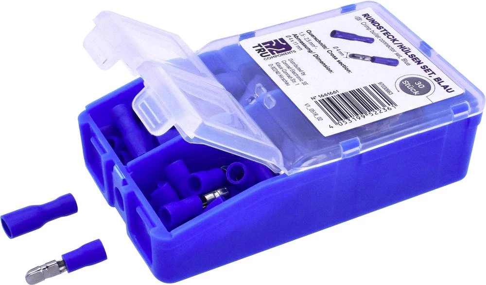 Asortiman konektora za stiskanje 1.50 mm&sup2; 2 mm&sup2; Plava boja TRU COMPONENTS TC-6646644 60 ST slika