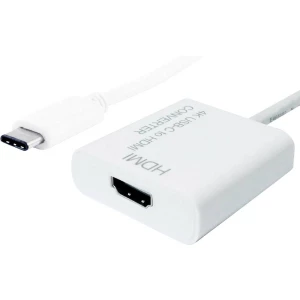 Value USB-C priključni kabel 0.10 m 12.99.3210 bijela [1x muški konektor USB-C™ - 1x ženski konektor HDMI] slika