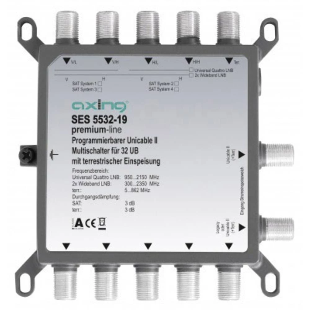 Satelitski multiprekidač Unicable Axing SES 5532-19 Broj sudionika: 32 slika