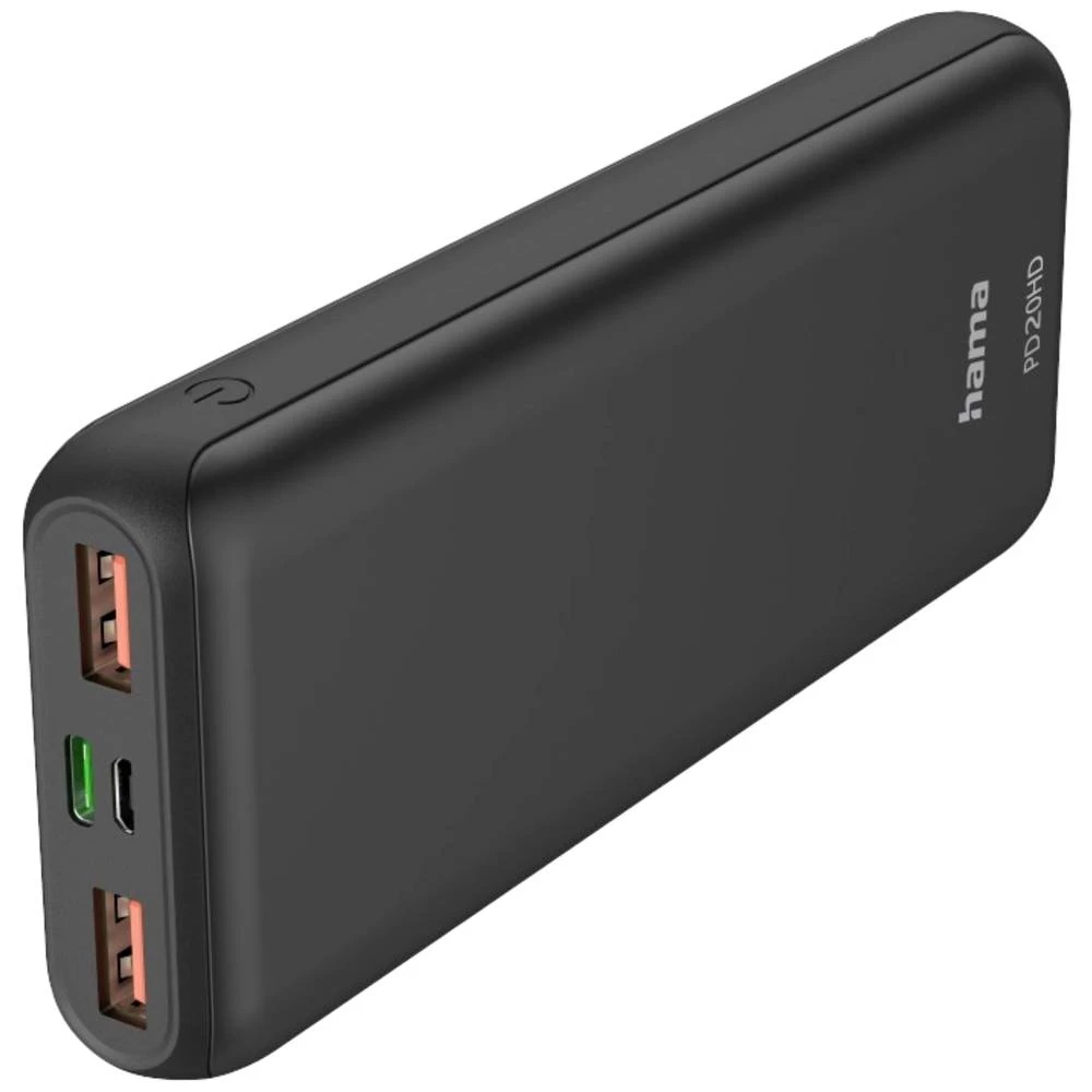 Hama PD20-HD powerbank (rezervna baterija) 20000 mAh  LiPo USB a, USB-C® antracitna boja slika