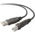 Belkin USB 2.0 Priključni kabel [1x Muški konektor USB 2.0 tipa A - 1x Muški konektor USB 2.0 tipa B] 3 m Crna pozlaćeni kontakt slika