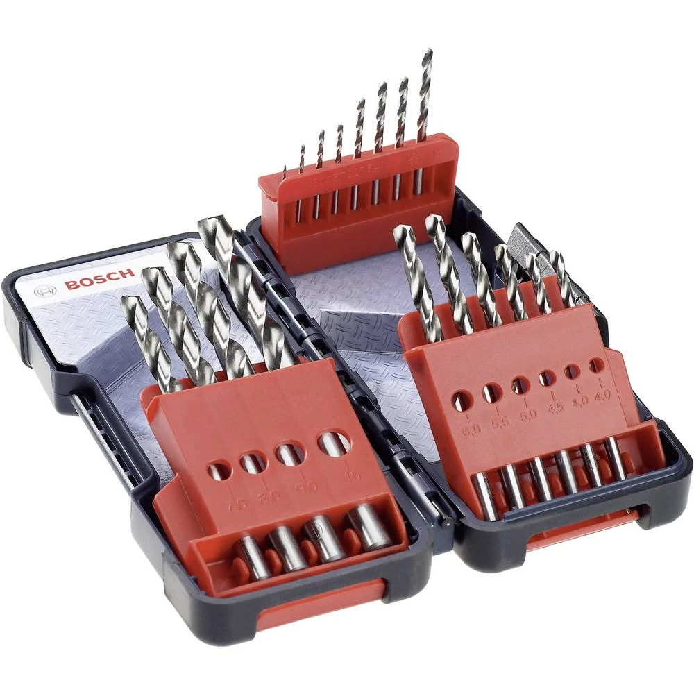 HSS Metal-spiralno svrdlo-komplet 18-dijelni Bosch Accessories 2607019578 Uglađen DIN 338 Cilinder 1 Set slika