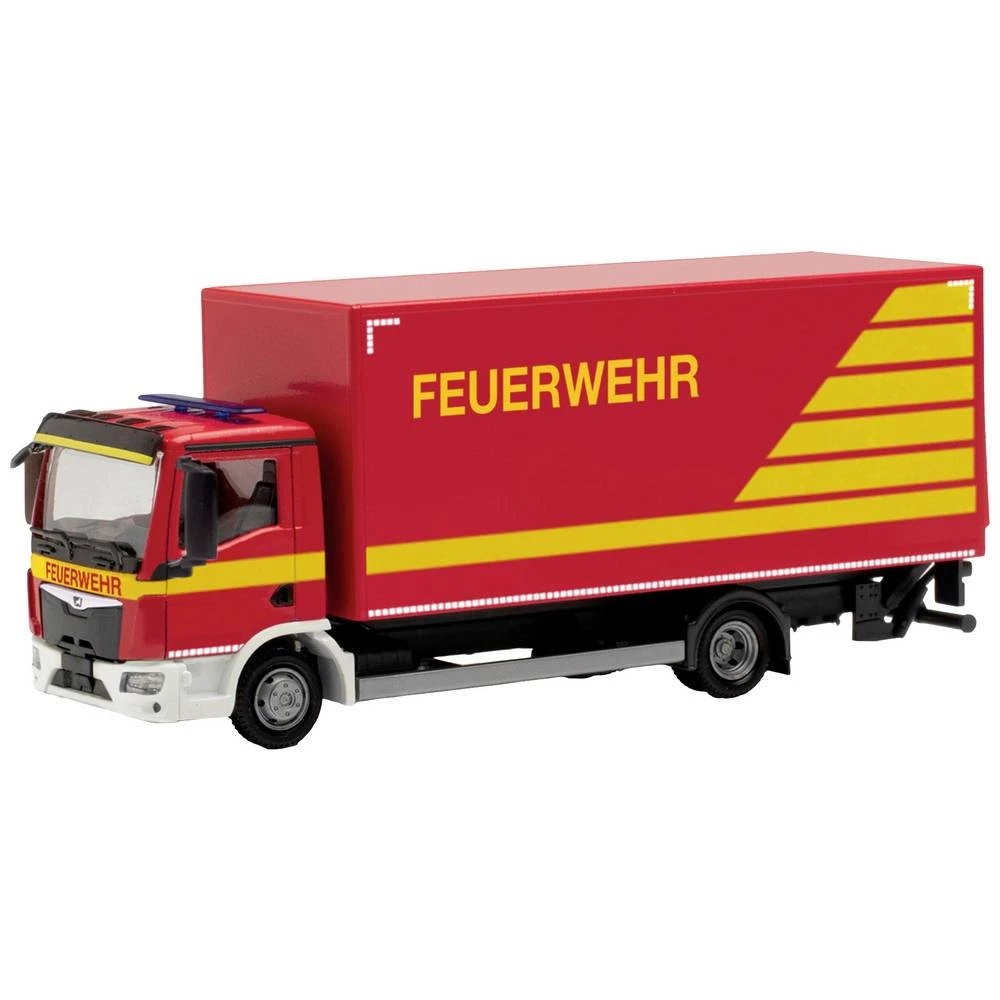 Herpa 096829 h0 MAN TGL CC sanduk kamion sa rampom "upravljanje operacijama vatrogasne brigade" slika
