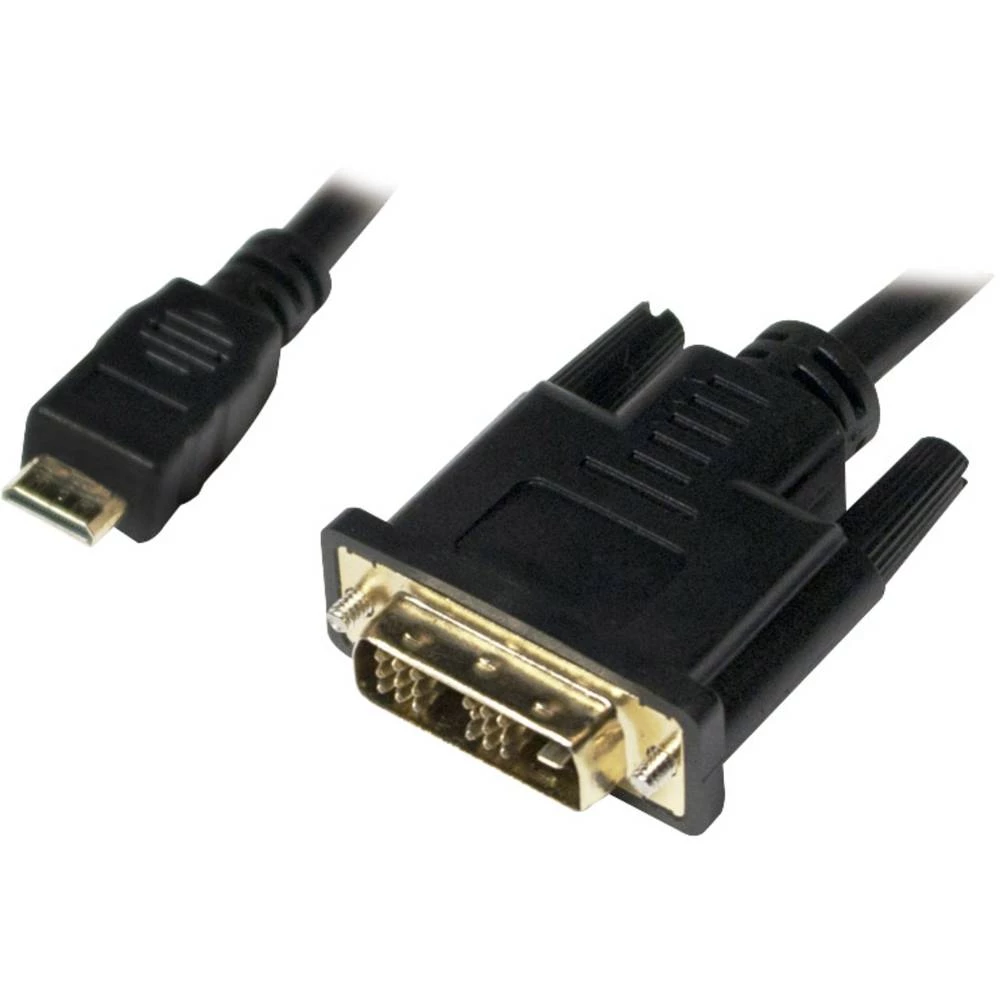 LogiLink HDMI / DVI Priključni kabel [1x Muški konektor Mini HDMI tipa C - 1x Muški konektor DVI, 18 + 1 pol] 3 m Crna slika