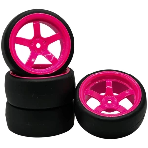Reely 1:10 cestovni model, sportski automobil  kompletni kotači Drift 5 krakova neonsko-ružičasta (fluorescentna) 4 St. slika