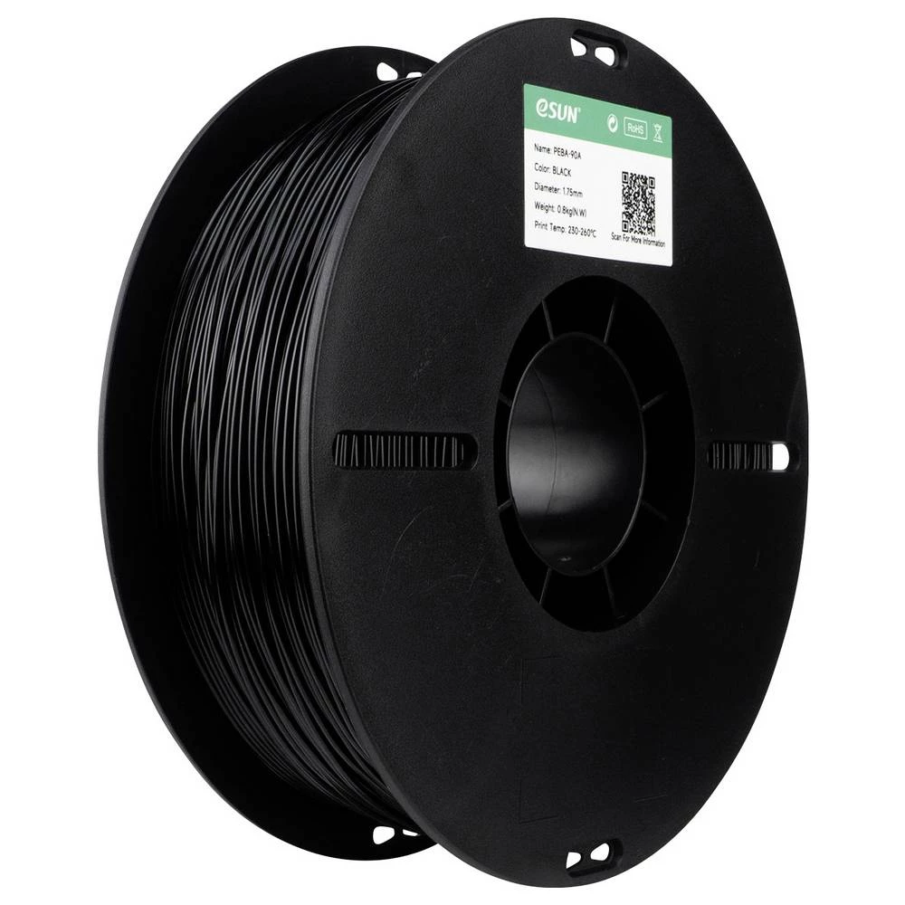ESUN PEBA-90A Black 3D pisač filament PEBA niska gustoća, filament velike brzine, visoka vlačna čvrstoća, fleksibilan 1. slika