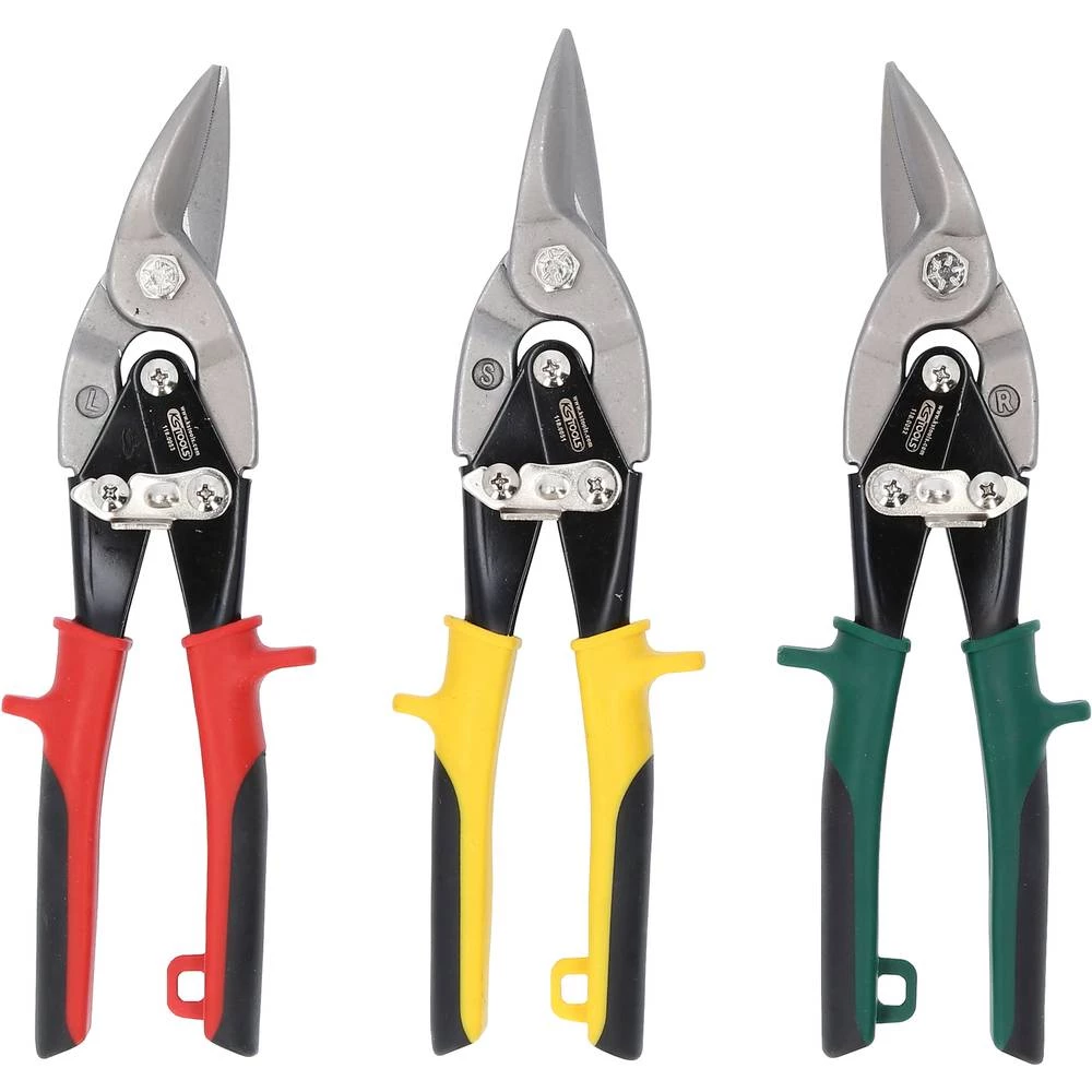 KS Tools 118.0050 Set škara za lim s polugom, 3 kom slika