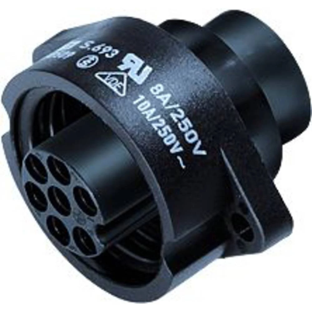 binder 09 4204 00 07-20 utičnica s prirubnicom žženski konektor, ravni Ukupan broj polova: 7 + PE Serija (Okrugli utični slika