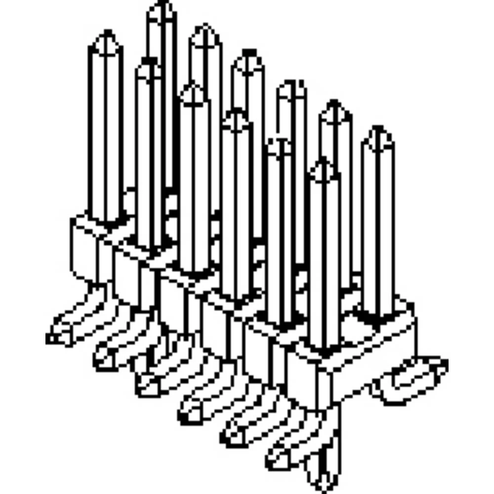 Molex 15910180 2.54mm Pitch C-Grid Breakaway Header, Surface Mount, Dual Row, Vertical, 18 Circuits, 0.38µm Gold (Au) Se slika