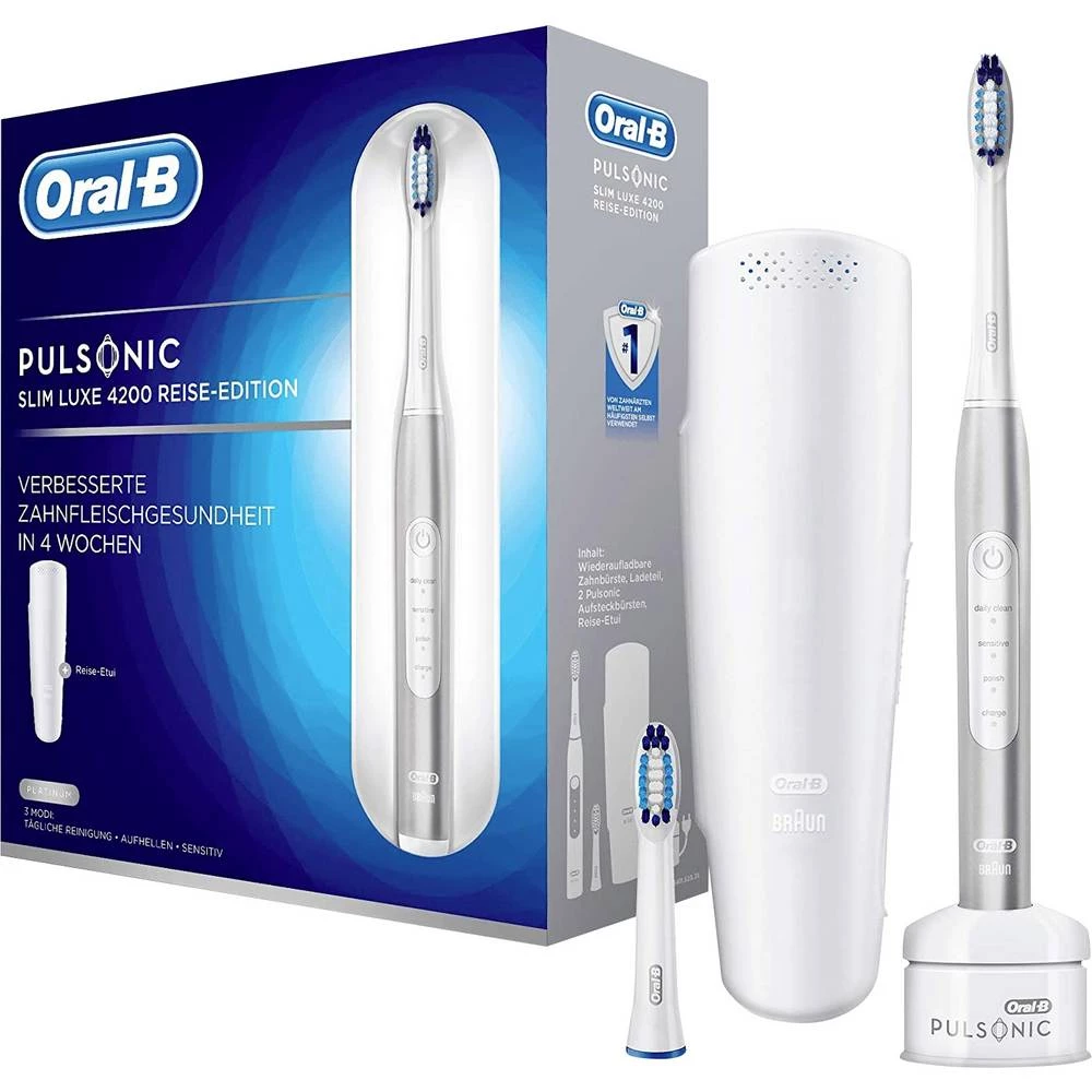Oral-B Luxe4200Platinum električna četkica za zube rotirajuća/oscilirajuća/pulsirajuća platinasta slika