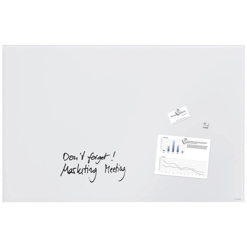 Sigel magnetska ploča od stakla Sigel (Š x V) 1000 mm x 650 mm super bijela GL541 slika