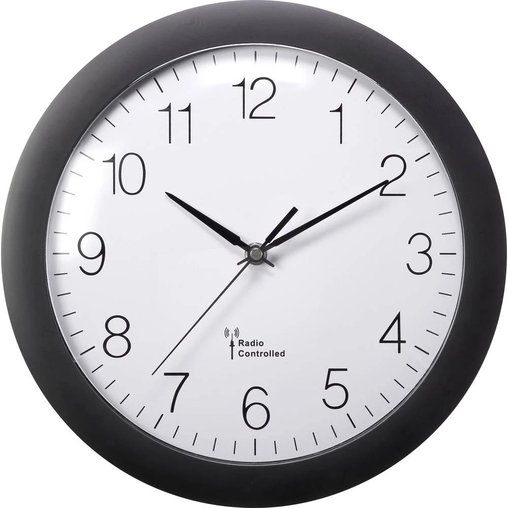 Radijski kontrolirani zidni sat Basetech 300 mm x 56 mm crne boje slika