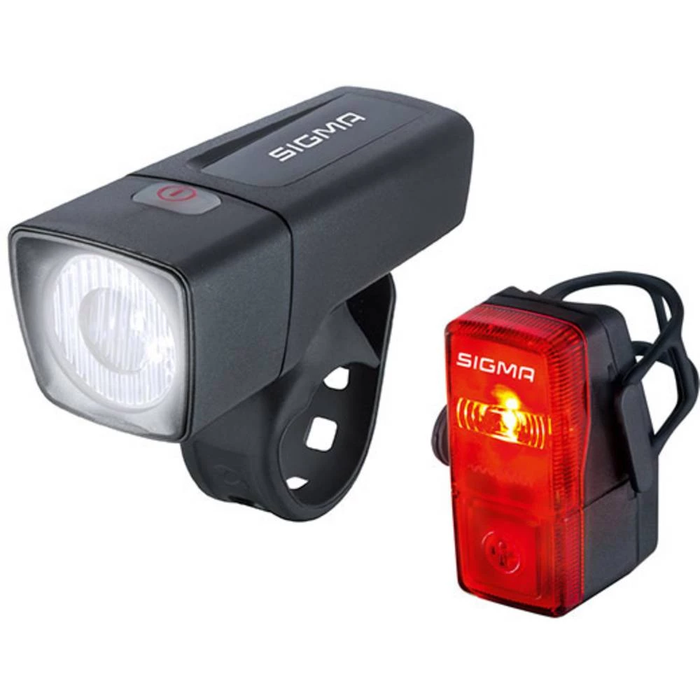 Komplet svjetla za bicikl Sigma AURA 25 FL + CUBIC RL K-SET baterijski pogon Crna slika