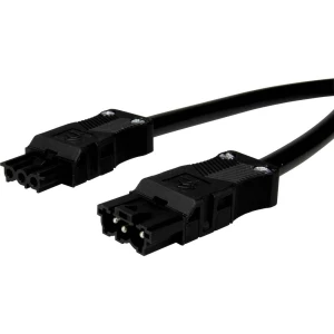 Adels-Contact 14876305 mrežni priključni kabel mrežni adapter - mrežni konektor Ukupan broj polova: 2 + PE crna 0.50 m 75 St. slika