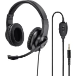 PC naglavne slušalice sa mikrofonom 3,5 mm priključak Sa vrpcom, Stereo Hama Na ušima Crna