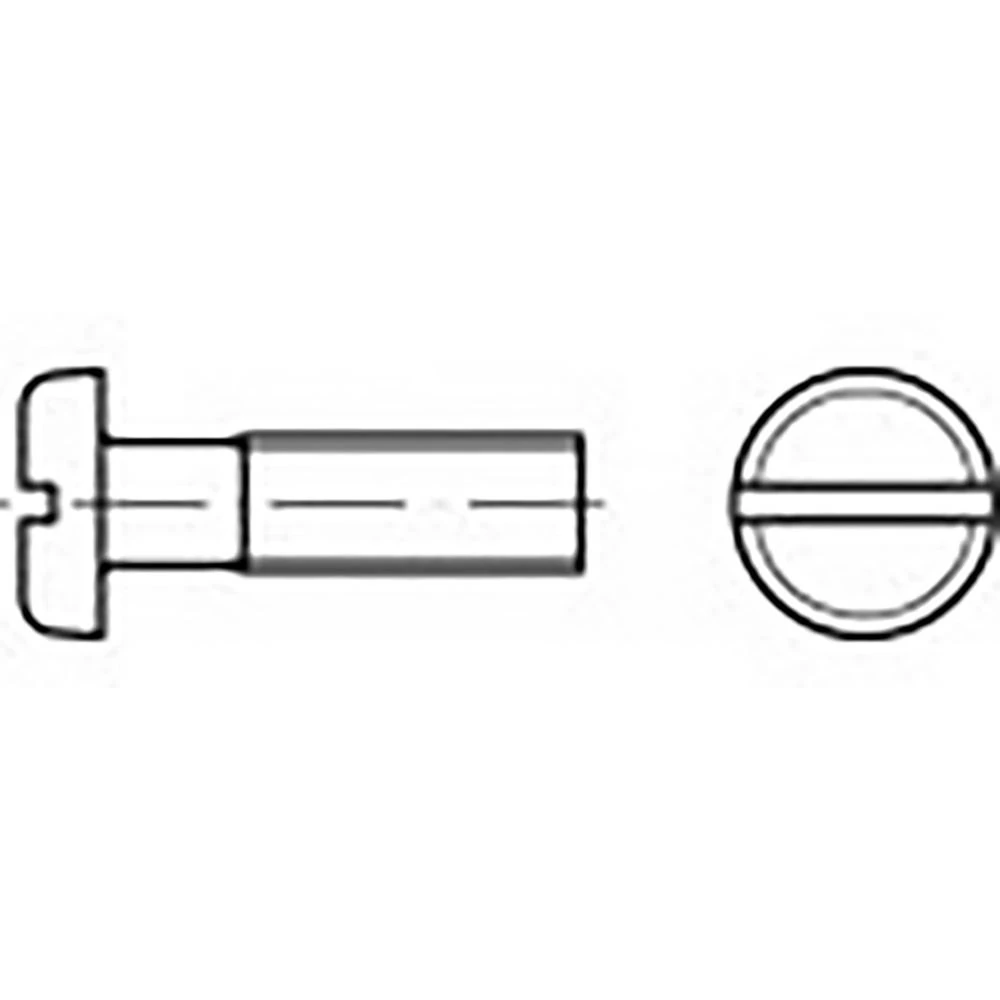 TOOLCRAFT  TO-6853257 vijci sa ravnom glavom M4 5 mm utor DIN 85   čelik  2000 St. slika