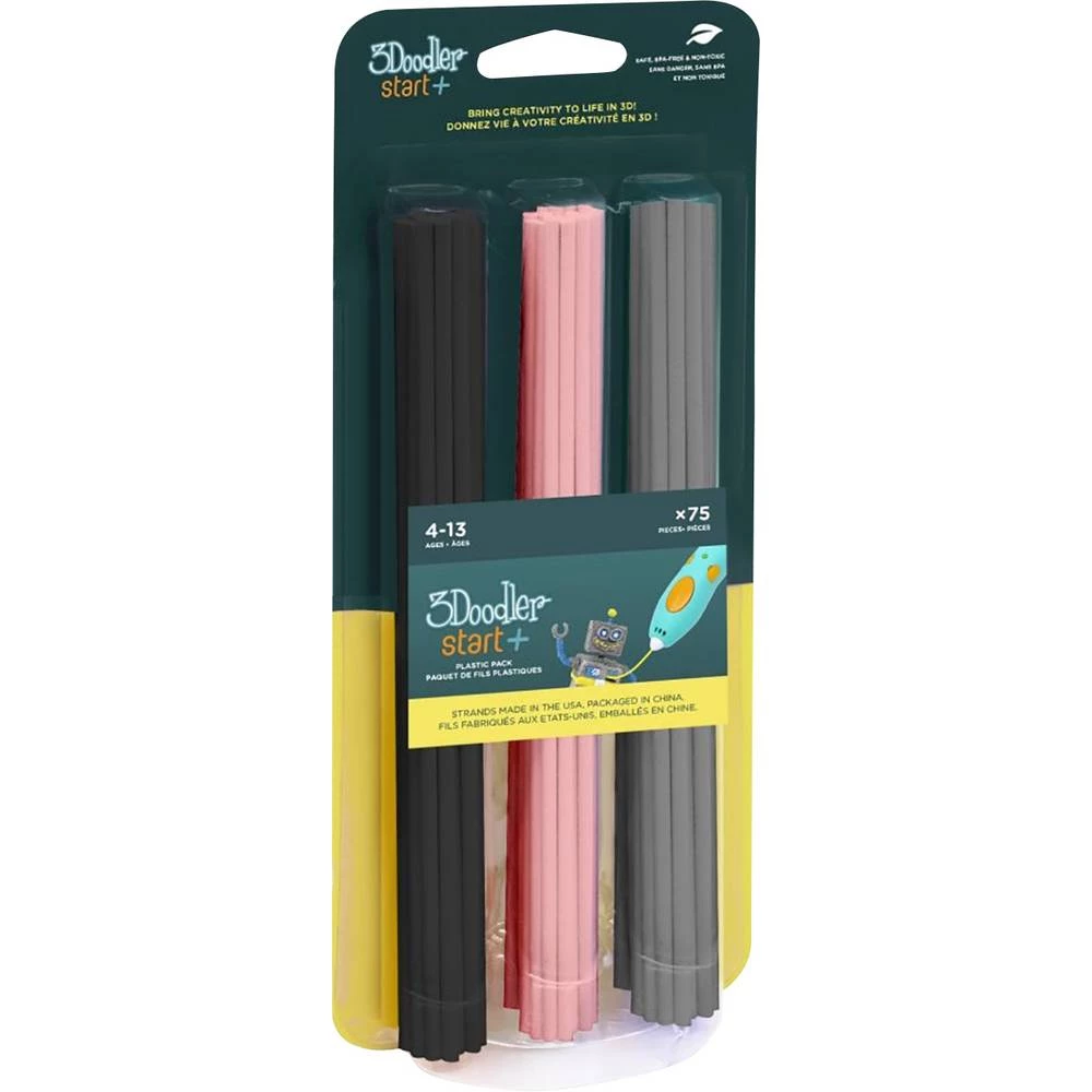 3Doodler    3DS-ECO-MIX3-75    Start Mix 3    3D pisač filament    PLA                crna, ružičasta, siva        75 St. slika