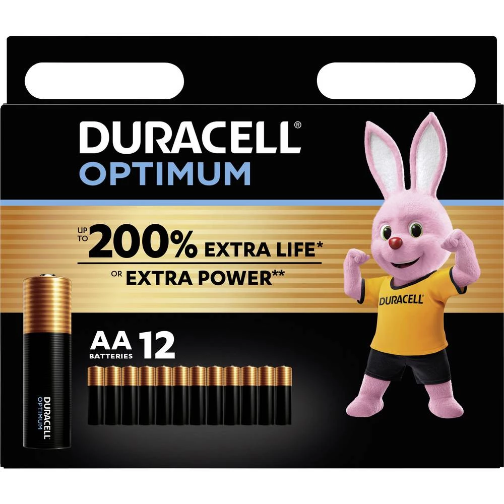 Duracell Optimum mignon (AA) baterija alkalno-manganov 1.5 V 12 kom. slika